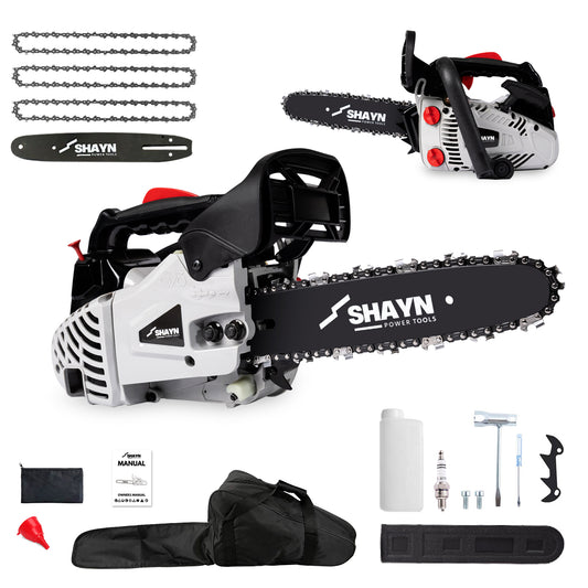 SHAYN 26cc top handle petrol chainsaw with 10 inch bar and 3 chains