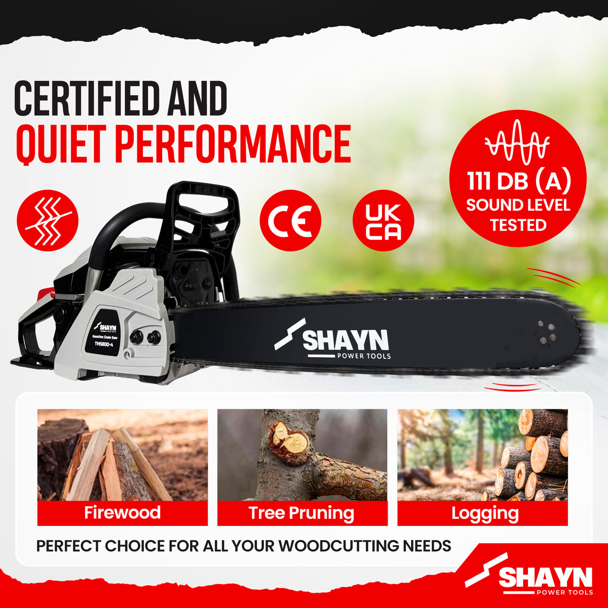 Petrol chainsaw 20 inch bar details