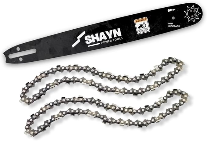SHAYN 20 inch chainsaw guide bar and 2 chains set, A041 mount