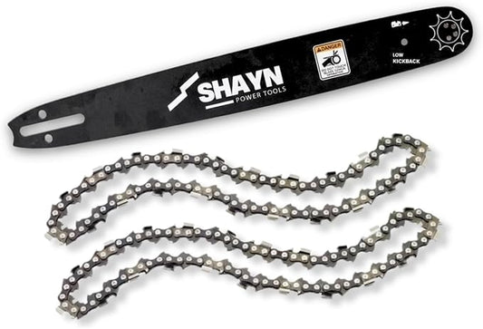 SHAYN 20 inch chainsaw guide bar and 2 chains set, A041 mount