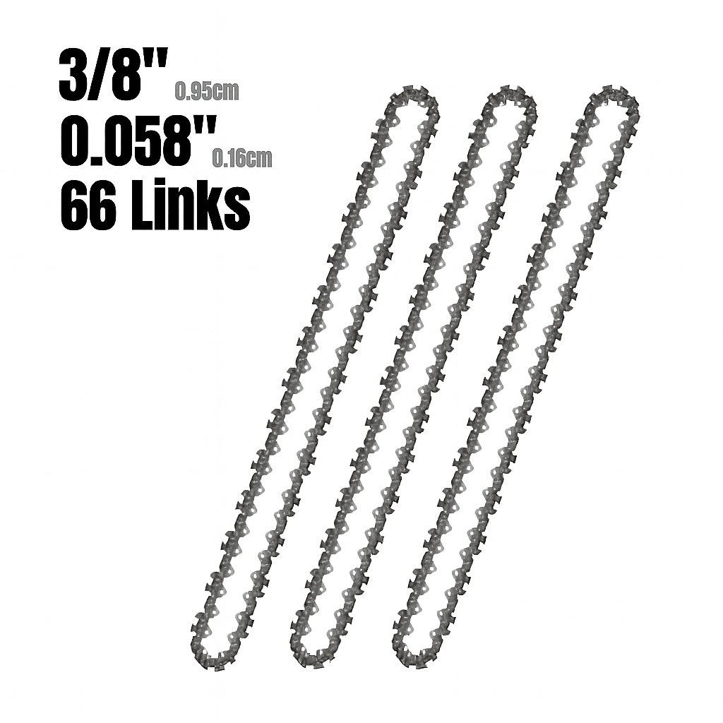 3 pack of 16 inch chainsaw chains, 66 drive links