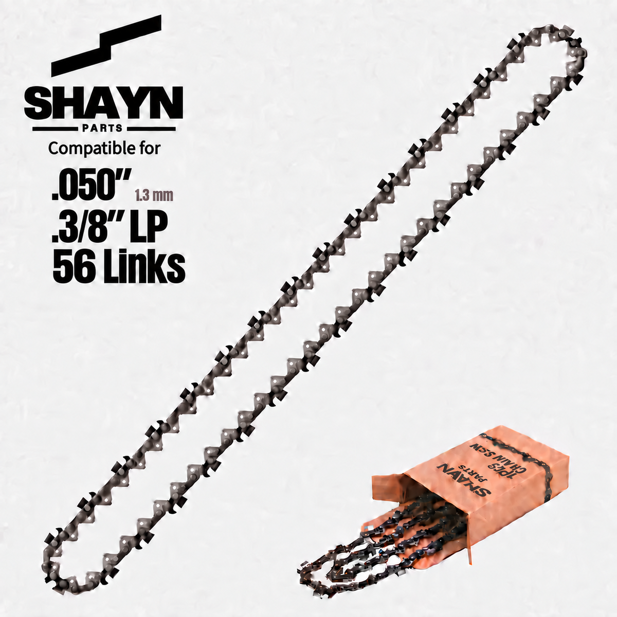 SHAYN Parts 16 inch 3/8 LP .050 56DL replacement chainsaw chain