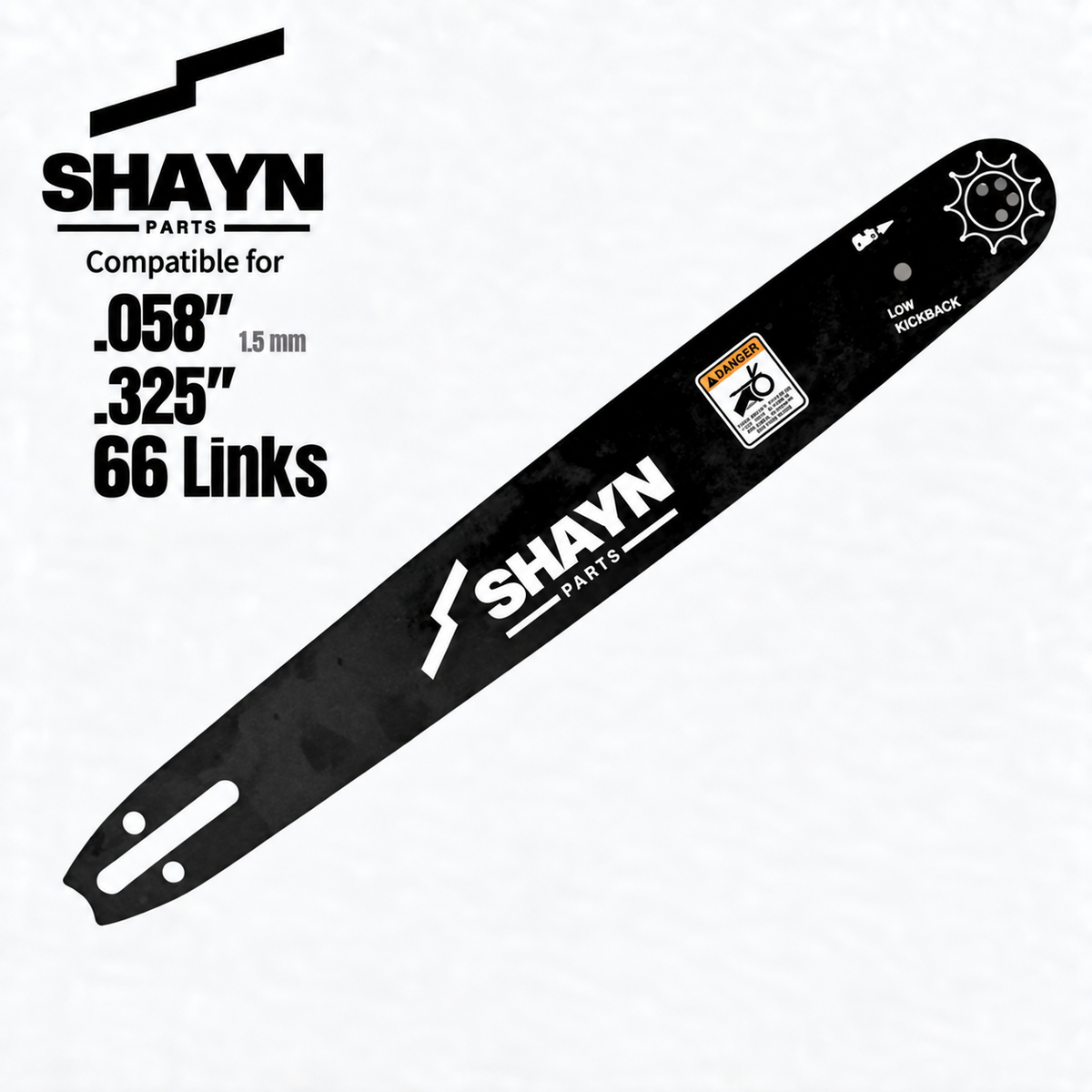 SHAYN 16 inch replacement guide bar for Partner 460, .325 pitch, .058 gauge, K095 mount