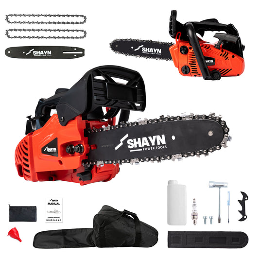 SHAYN 25.4cc red top handle petrol chainsaw with 10 inch bar and 2 chains