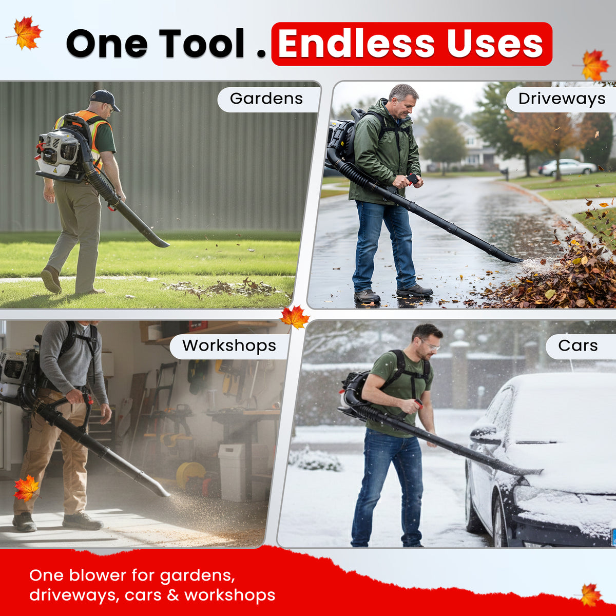 SHAYN 52cc backpack leaf blower details
