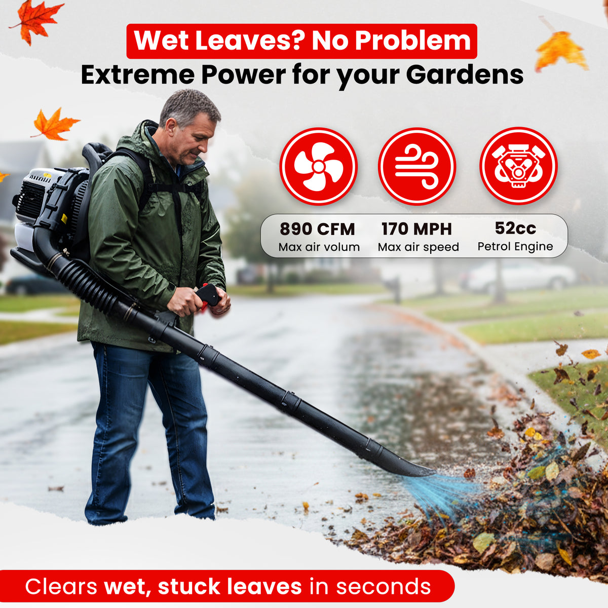 SHAYN 52cc backpack leaf blower kit contents
